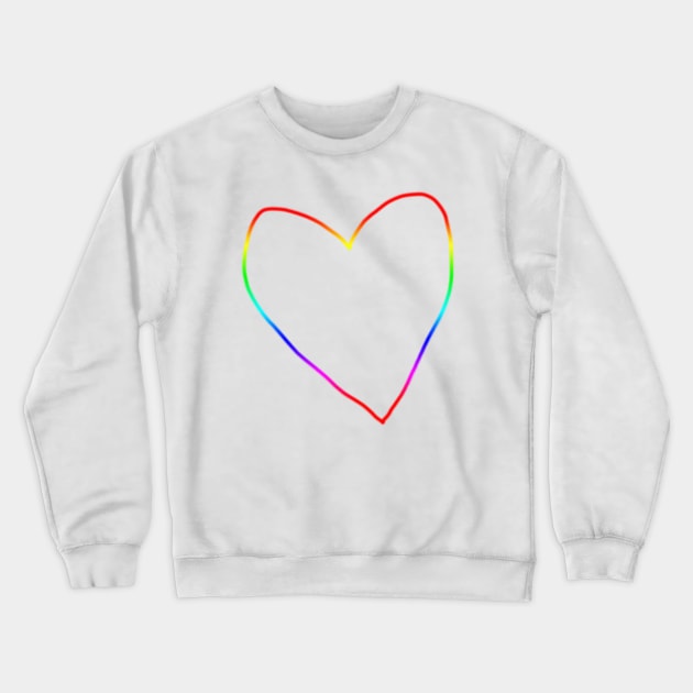 Spectrum Rainbow Heart Outline Crewneck Sweatshirt by ellenhenryart